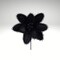 14.5" Black Glitter Magnolia Stem – Faux Floral Pick for Halloween or Gothic Decor-HH334002